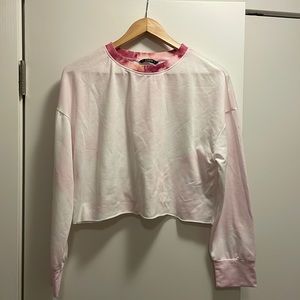 Shein tie dyed cropped long sleeve shirt size M
